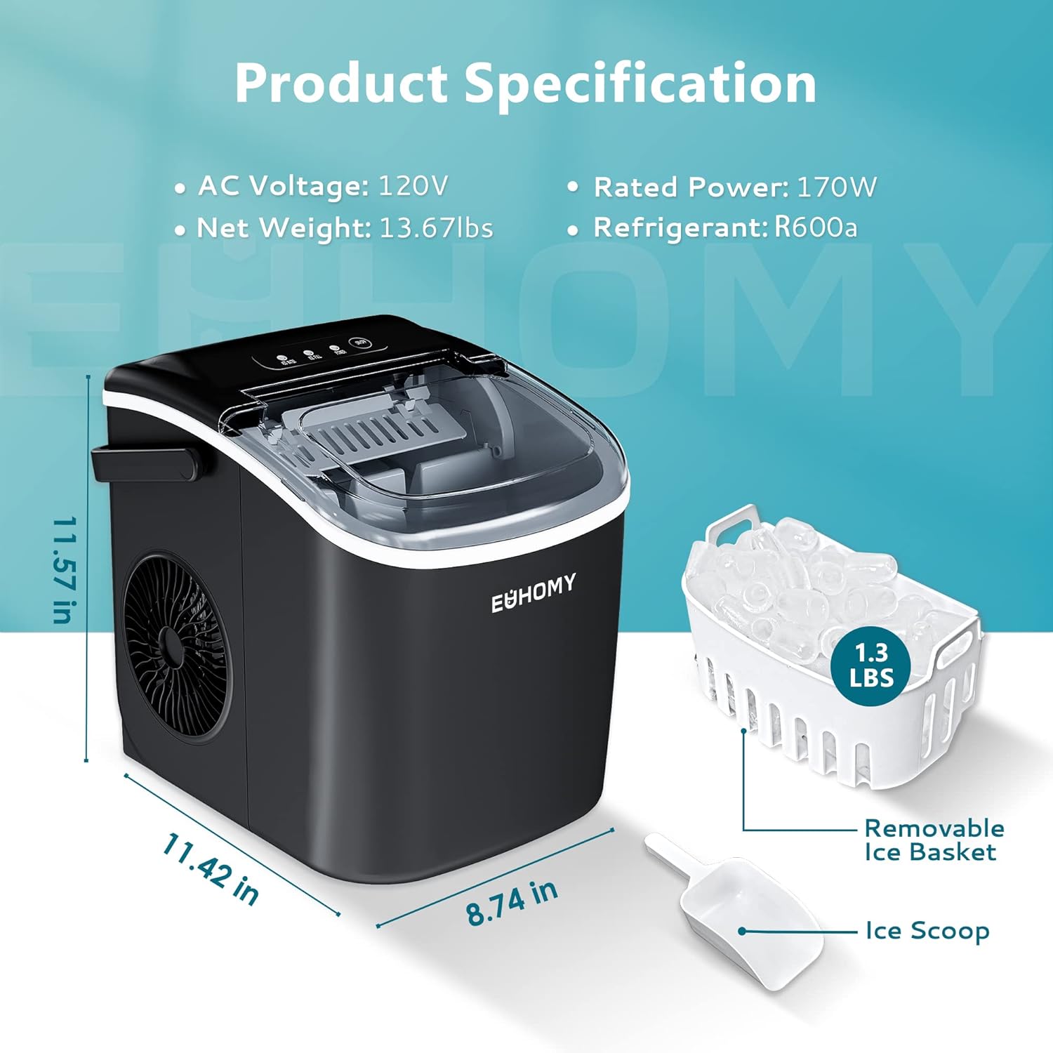 Euhomy Dart H1 Bullet Ice Maker