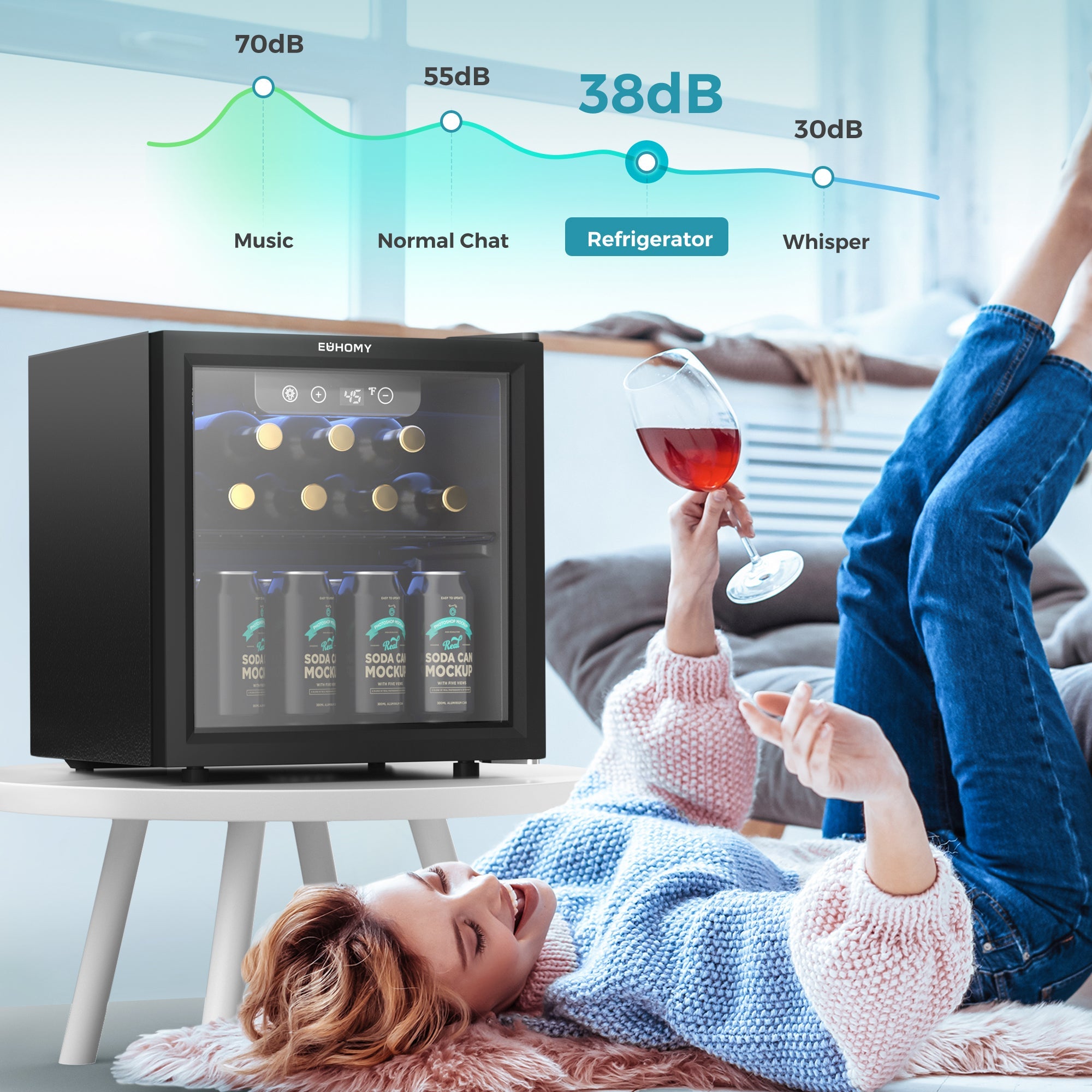 Euhomy Fizz 55 Beverage Refrigerator